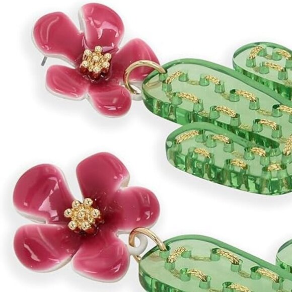 🆕️ Betsey Johnson Cactus Statement Earrings Retails @ $58 - Picture 5 of 5
